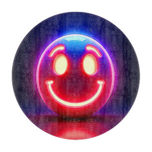 Tabla De Cortar Sonrisa neón: Feliz resplandor