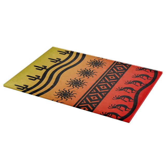 Tabla De Cortar Southwestern Design Kokopelli Glass Cutting Board (Borde)