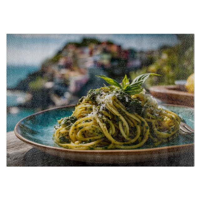 Tabla De Cortar Spaghetti con Lemon Basil Pesto - Terraza costera (Anverso)