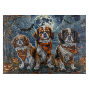 Tabla De Cortar Spaniel Tibetano Halloween Espeluznante