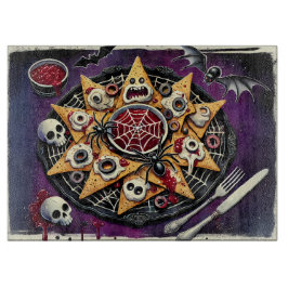 Tabla De Cortar Spiderweb Salsa & Haunted Chips