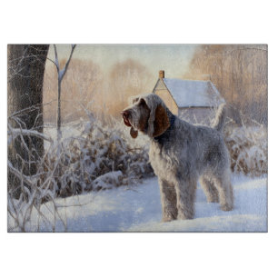 Tabla De Cortar Spinone Italiano Deja que nieve Navidad