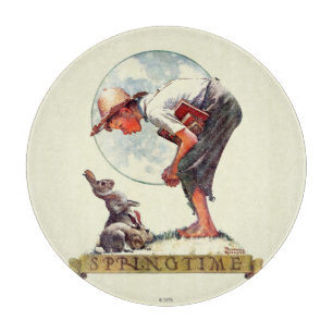 Tabla De Cortar Springtime, 1935 chico con conejito