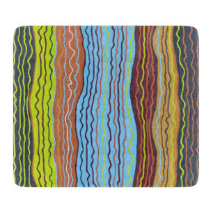 Tabla De Cortar Squiggles modernos 4 6 x 7 Tablero de corte de vid