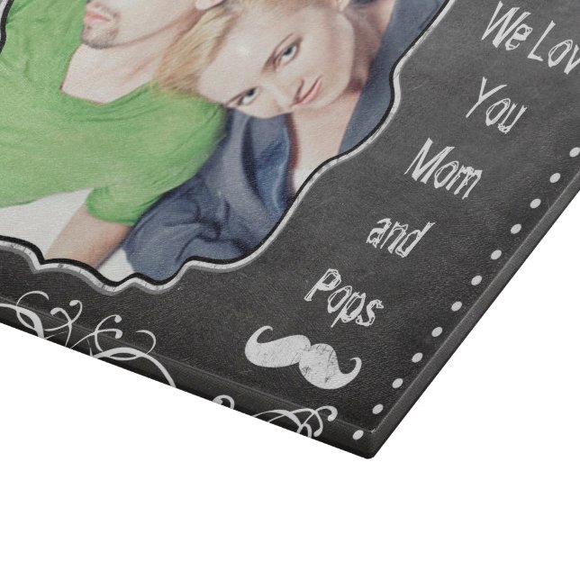 Tabla De Cortar Sr. Mustache Hipster Pattern (Borde)