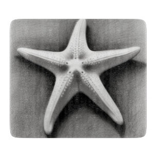 Tabla De Cortar Starfish negro y blanco