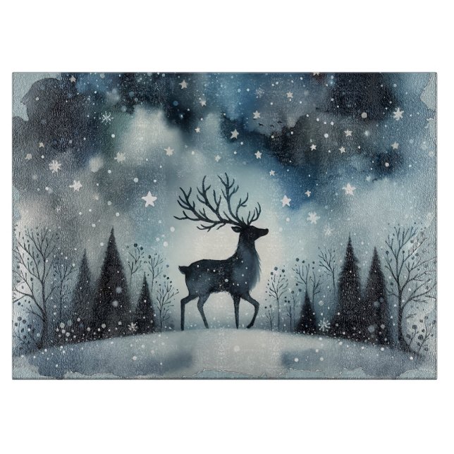 Tabla De Cortar Starry Winter Night Deer (Anverso)