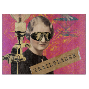 Tabla De Cortar Steampunk Woman Trailblazer Pop Art