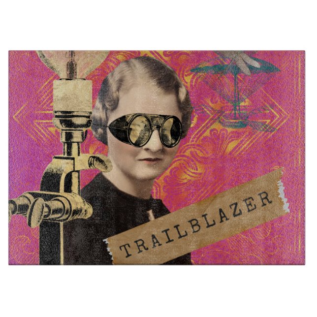 Tabla De Cortar Steampunk Woman Trailblazer Pop Art (Anverso)