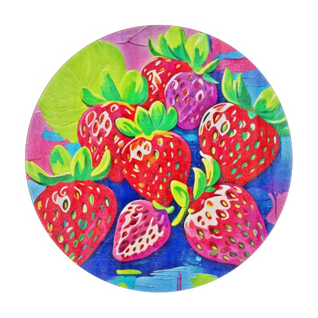Tabla De Cortar Strawberries de Pop Art (Anverso)