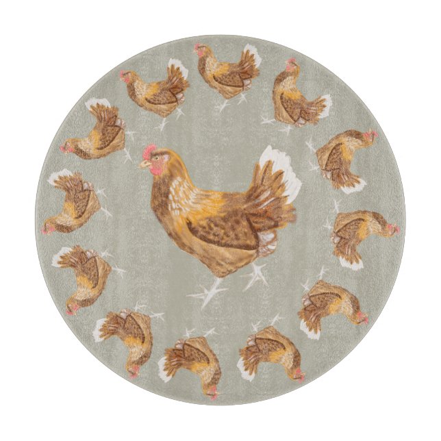 Tabla De Cortar Strutting Brown Hens (Anverso)