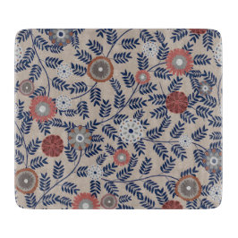 Tabla De Cortar Stunning Teal and Magenta Foliage Pattern 