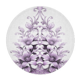 Tabla De Cortar Stylish Purple Flowers Cutting Board