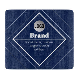 Tabla De Cortar Su logotipo y diseño moderno personalizable Azul