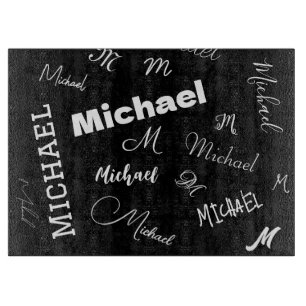 Tabla De Cortar Su nombre y patrón de personalizado de monograma n