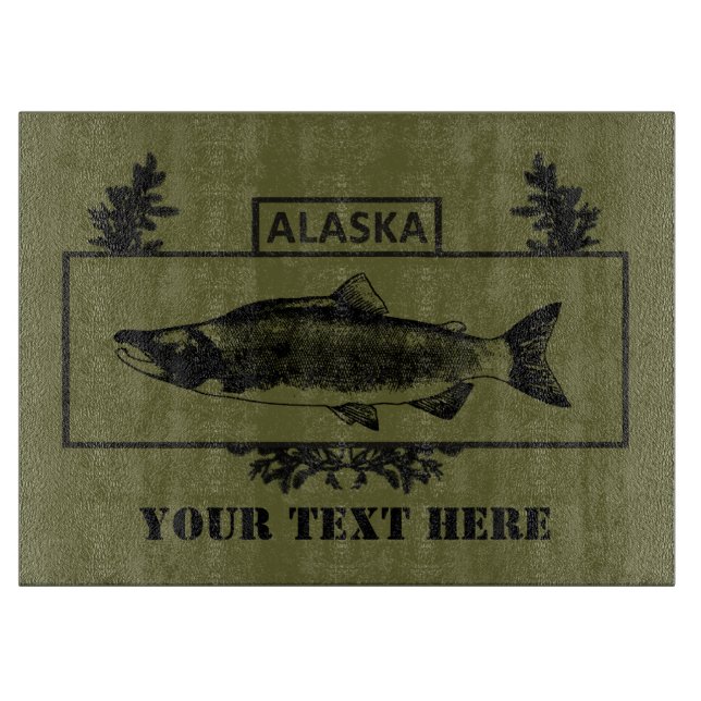 Tabla De Cortar Subediada insignia de pescador de combate Alaska (Anverso)