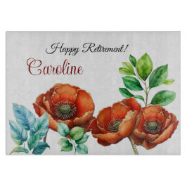 Tabla De Cortar Sublime acuarela Red Poppies Feliz Jubilación