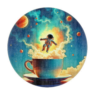 Tabla De Cortar Sueño de café astronauta