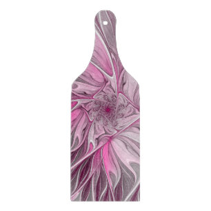 Tabla De Cortar Sueño de flores rosadas fractales, patrón de fanta