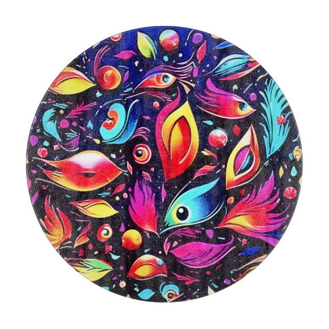 Tabla De Cortar Sueño de pluma psicodélica (Anverso)