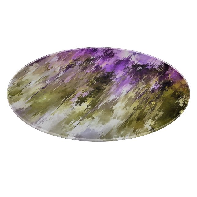 Tabla De Cortar Sueños Violetas y Cielos Oliva (Borde)