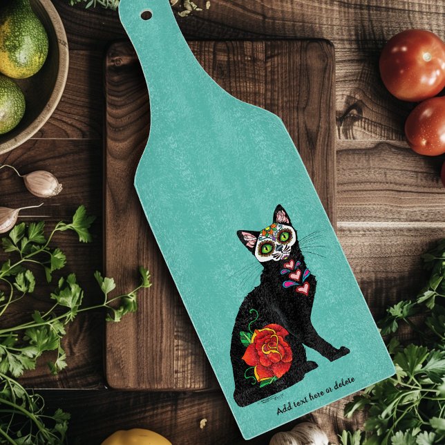 Tabla De Cortar Sugar Skull Black Cat (Subido por el creador)