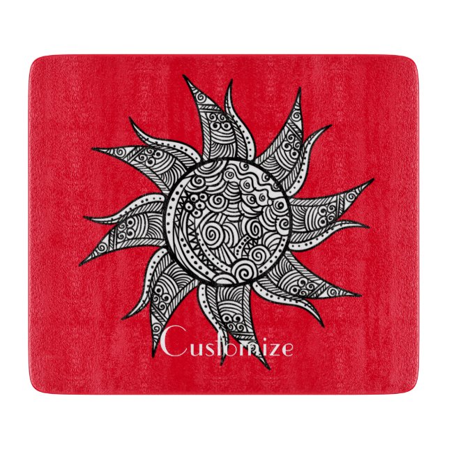 Tabla De Cortar Sun Tattoo Thunder_Cove al estilo Henna (Anverso)