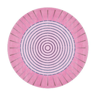 Tabla De Cortar Sunburst geométrico moderno - Tonos rosados