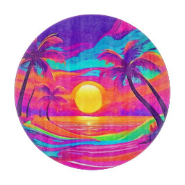 Tabla De Cortar Sunset azul y Naranja