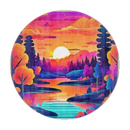Tabla De Cortar Sunset Lake Fantasy Art