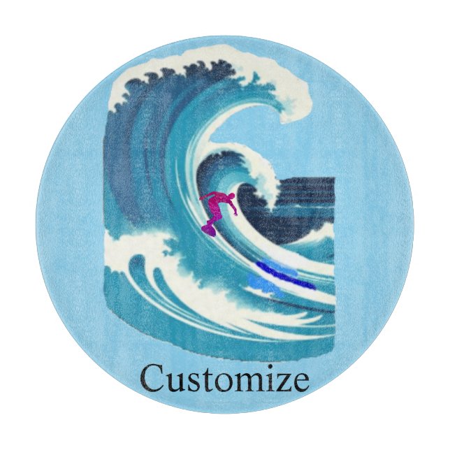 Tabla De Cortar Surfista de Olas Grandes Thunder_Cove (Anverso)