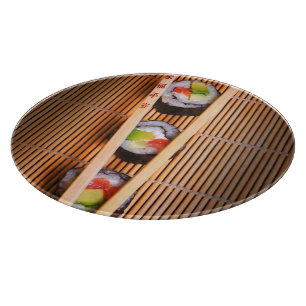 Tabla De Cortar Sushi y palillos de madera