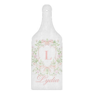Tabla De Cortar Sweet Crest w/ Pink Bows | Monogram 