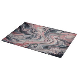 Tabla De Cortar Swirling Shades of Pink, Grey, and White