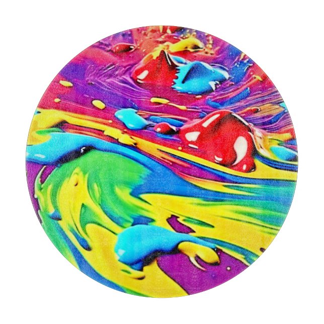 Tabla De Cortar Swirling Vibrant Paint Art (Anverso)
