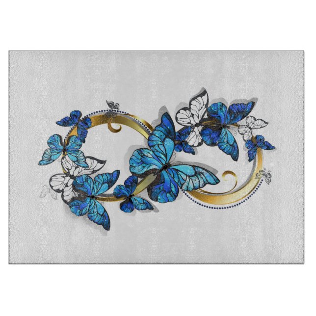 Tabla De Cortar Symbol Infinity of Blue Morpho Butterflies (Anverso)