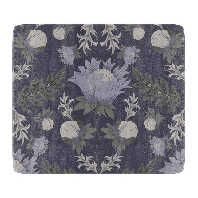 Tabla De Cortar Symmetrical dark purple floral pattern (Anverso)