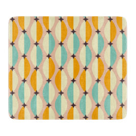 Tabla De Cortar Symmetrical retro pattern with interlocking teal