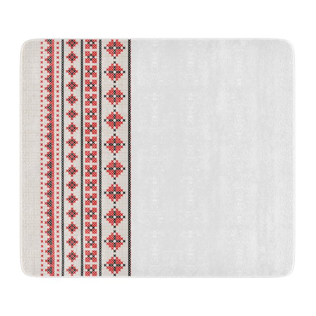 Tabla De Cortar Tablero con adorno ucraniano. (Anverso)
