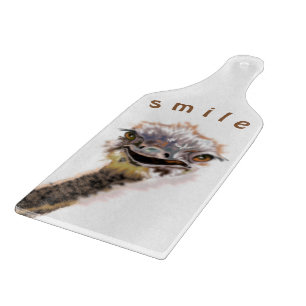 Tabla De Cortar Tablero con avestruz feliz - Sonrisa