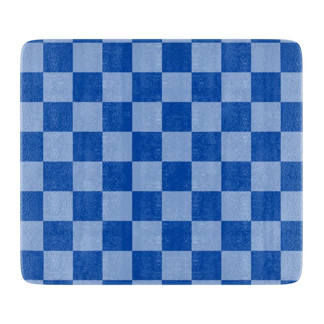 Tabla De Cortar Tablero de ajedrez azul cobalto (Anverso)