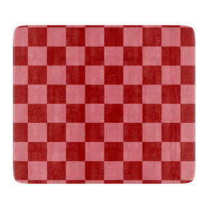 Tabla De Cortar Tablero de ajedrez de rojo y rosa de caramelo