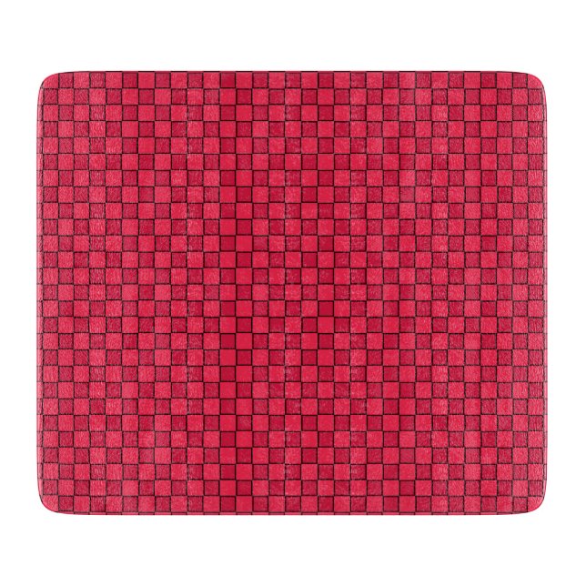 Tabla De Cortar Tablero de ajedrez rojo negro (Anverso)