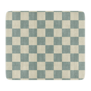Tabla De Cortar Tablero de ajedrez verde y amarillo pálido