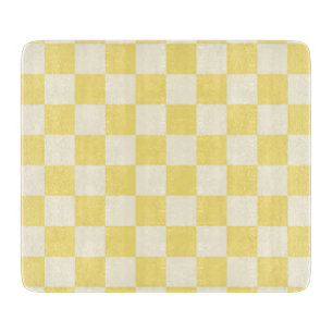 Tabla De Cortar Tablero de cheques amarillo
