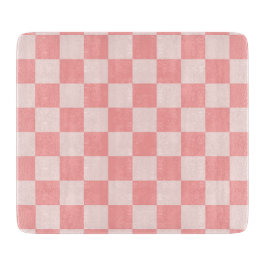 Tabla De Cortar Tablero de cheques rosa
