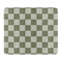 Tabla De Cortar Tablero de cheques verde de sabio