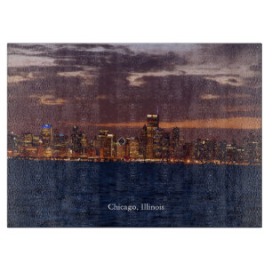 Tabla De Cortar Tablero de Chicago Skyline