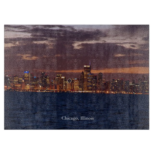 Tabla De Cortar Tablero de Chicago Skyline (Anverso)