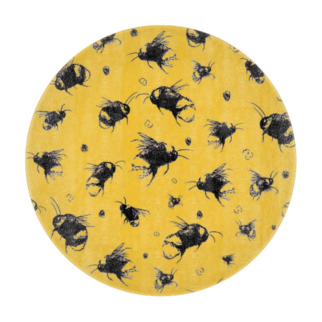 Tabla De Cortar Tablero de compras de vidrio para abejas - Cocina  (Anverso)